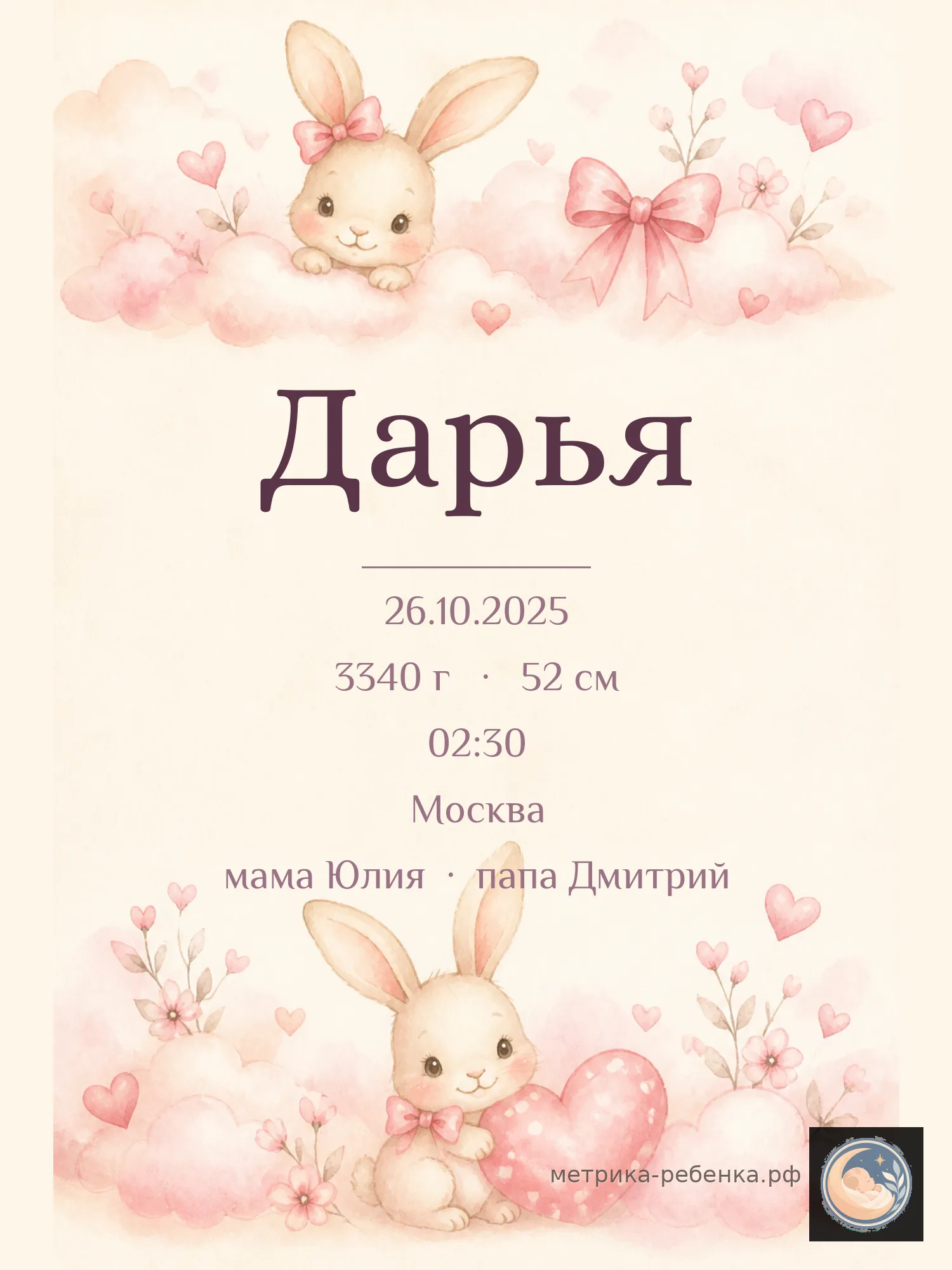 Метрики для имени Дарья
