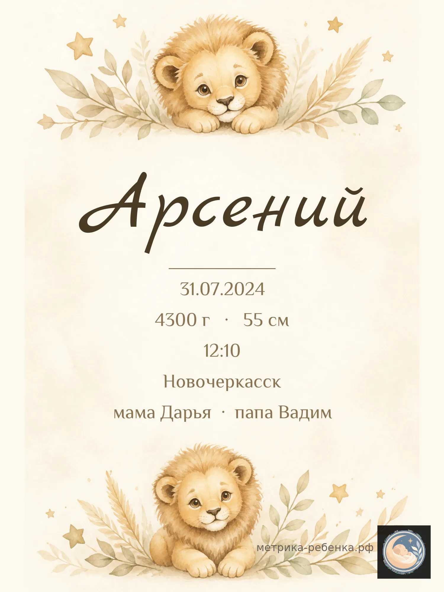 Метрика Арсений
