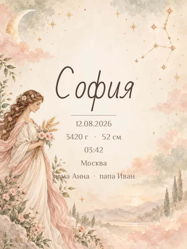 Метрика «Дева» в рамке