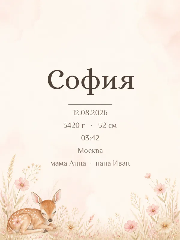 Метрика «Оленёнок» — пример