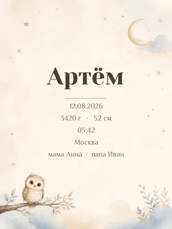 Метрика «Совёнок» — пример