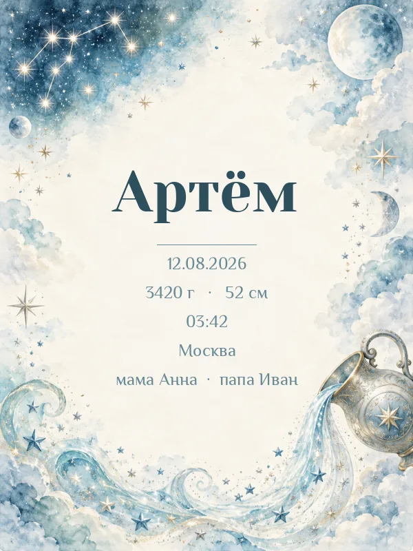 Метрика «Водолей» — пример